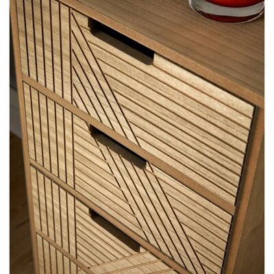 Home Source - 4-Drawer Chest - Solid - Geometric Design Home Source - 4-Drawer Chest - Solid - Geometric Design