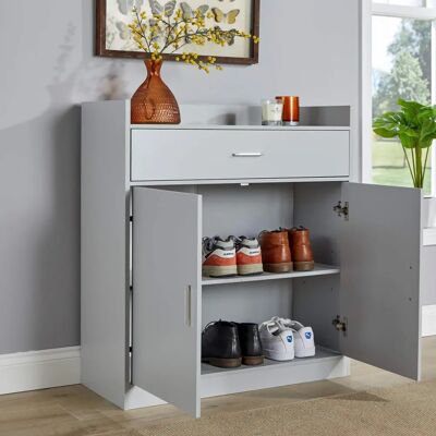 Home Source Grey Modern 2 Door Shoe Storage Cabinet - Shoe Storage Cabinet Home Source Grey Modern 2 Door Shoe Storage Cabinet - Shoe Storage Cabinet