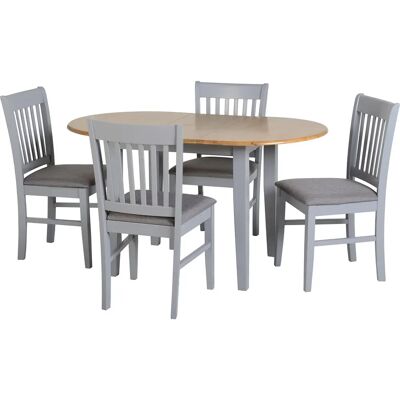 Seconique Oxford Grey Oak Extending Dining Table & 4 Chairs Seconique Oxford Grey Oak Extending Dining Table & 4 Chairs