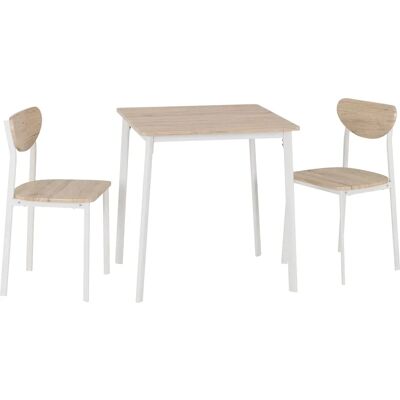 Seconique Riley Small Dining Set - Light Oak Veneer Table & 2 Chairs Seconique Riley Small Dining Set - Light Oak Veneer Table & 2 Chairs