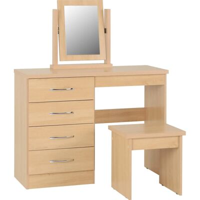 Seconique Nevada Sonoma Oak 4-Drawer Dressing Table - Bedroom Furniture Seconique Nevada Sonoma Oak 4-Drawer Dressing Table - Bedroom Furniture
