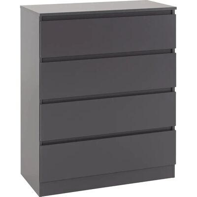 Seconique Malvern Grey 4 Drawer Chest - Chest of Drawers Seconique Malvern Grey 4 Drawer Chest - Chest of Drawers