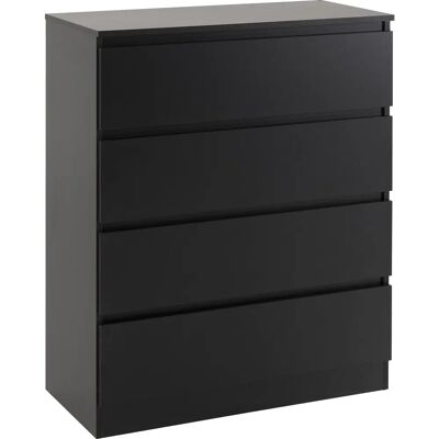 Malvern Black 4 Drawer Chest - Bedroom Storage Furniture Malvern Black 4 Drawer Chest - Bedroom Storage Furniture