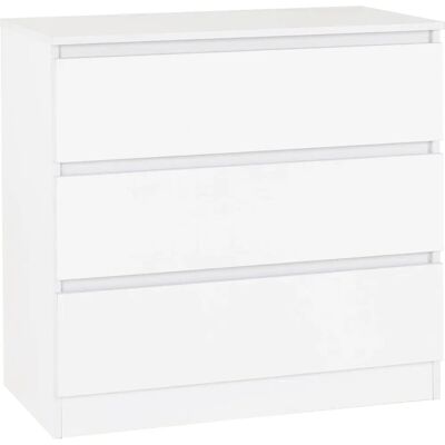 Seconique Malvern White 3-Drawer Chest - Chest of Drawers Seconique Malvern White 3-Drawer Chest - Chest of Drawers