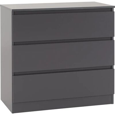 Seconique Malvern Grey 3-Drawer Chest - Chest of Drawers Seconique Malvern Grey 3-Drawer Chest - Chest of Drawers