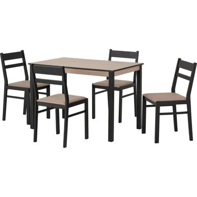 Seconique Radley Black and Oak Dining Set - Modern and Practical Seconique Radley Black and Oak Dining Set - Modern and Practical