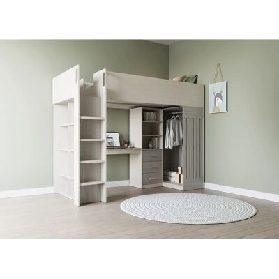 Seconique Jupiter White Grey High Sleeper Bed - Storage & Delivery Seconique Jupiter White Grey High Sleeper Bed - Storage & Delivery