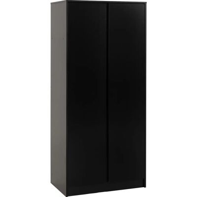 Seconique Malvern Black 2 Door Wardrobe - Wardrobe Seconique Malvern Black 2 Door Wardrobe - Wardrobe