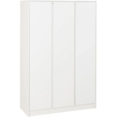 Seconique Malvern White 3 Door Wardrobe - Double Hanging & Shelves Seconique Malvern White 3 Door Wardrobe - Double Hanging & Shelves