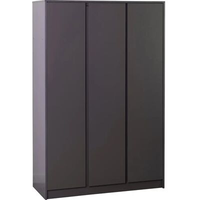 Seconique Malvern 3 Door Wardrobe - Grey Finish, Hanging Rail, Shelving Seconique Malvern 3 Door Wardrobe - Grey Finish, Hanging Rail, Shelving