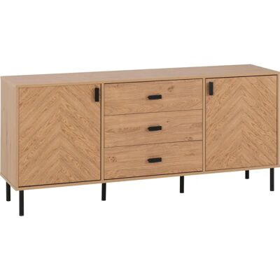 Seconique Leon 2 Door 3 Drawer Sideboard - Sideboard Seconique Leon 2 Door 3 Drawer Sideboard - Sideboard