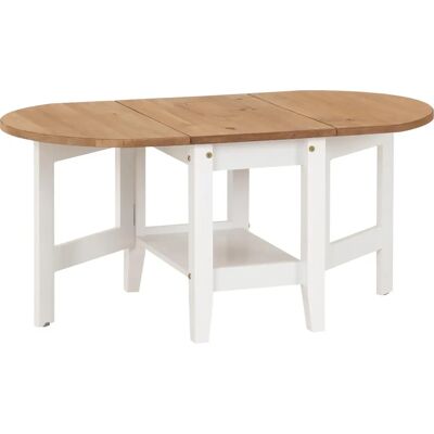 Seconique Santos White Drop Leaf Coffee Table - Coffee Table Seconique Santos White Drop Leaf Coffee Table - Coffee Table