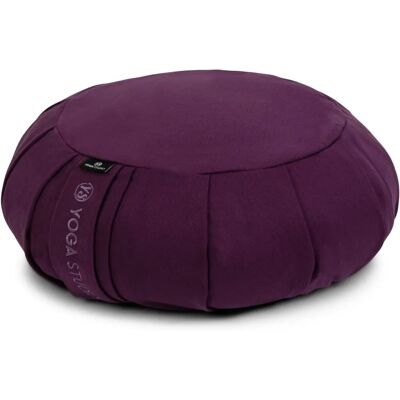 Coussin de méditation Zafu bio aux graines de sarrasin Lilas - Rond - Publicité Coussin de méditation Zafu bio aux graines de sarrasin Lilas - Rond - Publicité