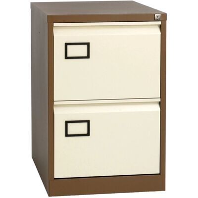 Bisley Model AOC2C/C Steel Filing Cabinet - Coffee Cream - 2 Drawers Bisley Model AOC2C/C Steel Filing Cabinet - Coffee Cream - 2 Drawers