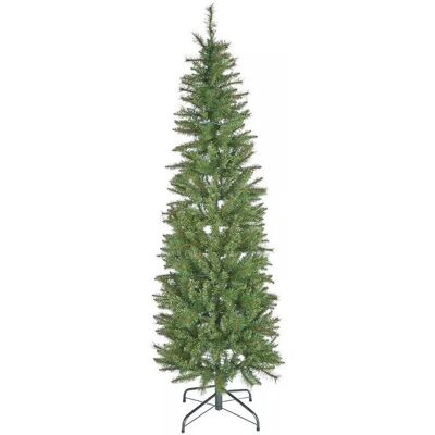 Home - 6ft Pre-Lit Natural Look Pencil Christmas Tree - Green Home - 6ft Pre-Lit Natural Look Pencil Christmas Tree - Green
