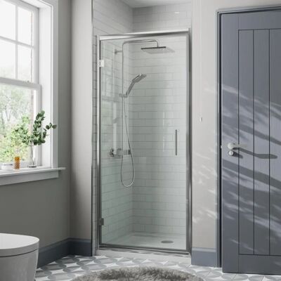 Diamond 800mm Framed Hinged Bathroom Shower Door Enclosure Walk-In 8mm Safety Glass - Shower Door Diamond 800mm Framed Hinged Bathroom Shower Door Enclosure Walk-In 8mm Safety Glass - Shower Door
