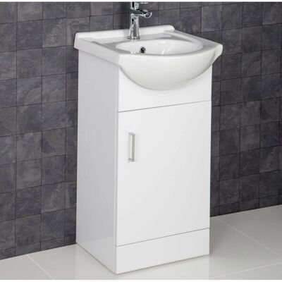 Essence - 450mm Vanity Unit & Basin - Gloss White - Bathroom Vanity Essence - 450mm Vanity Unit & Basin - Gloss White - Bathroom Vanity
