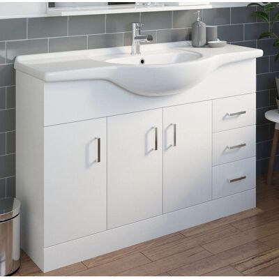 Essence 1200mm Vanity Unit & Basin - Gloss White Floorstanding Essence 1200mm Vanity Unit & Basin - Gloss White Floorstanding