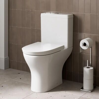 Affine Arles Space-Saving Toilet - Soft Close - White Affine Arles Space-Saving Toilet - Soft Close - White