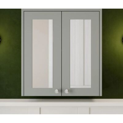 Park Lane - 600mm Mirror Cabinet - Grey - Traditional - Bathroom Mirror Cabinet Park Lane - 600mm Mirror Cabinet - Grey - Traditional - Bathroom Mirror Cabinet