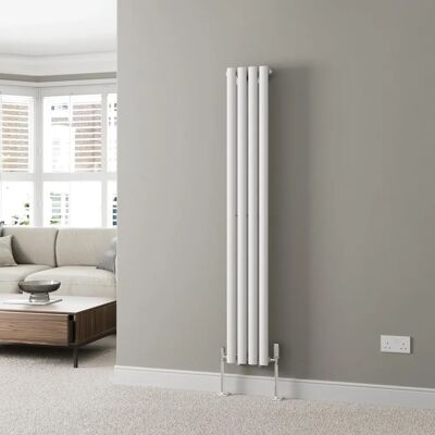 Duratherm White Vertical Oval Tube Radiator - 1600x240mm - Single Panel Duratherm White Vertical Oval Tube Radiator - 1600x240mm - Single Panel