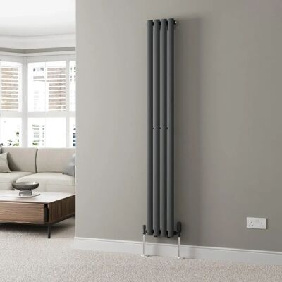 Duratherm Anthracite Vertical Oval Column Radiator - Heating Duratherm Anthracite Vertical Oval Column Radiator - Heating