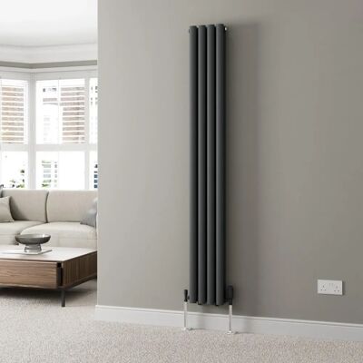 Duratherm Anthracite Vertical Oval Column Double Panel Radiator - Heating Duratherm Anthracite Vertical Oval Column Double Panel Radiator - Heating