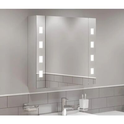 Artis LED Aluminium Bathroom Mirror Cabinet - Demister & Shaver Socket Artis LED Aluminium Bathroom Mirror Cabinet - Demister & Shaver Socket