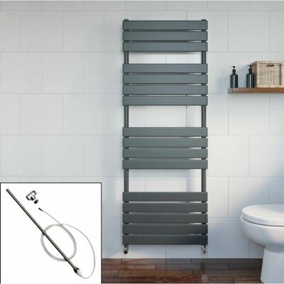 DuraTherm Dual Fuel Flat Panel 1600x600mm Anthracite Heated Towel Radiator DuraTherm Dual Fuel Flat Panel 1600x600mm Anthracite Heated Towel Radiator