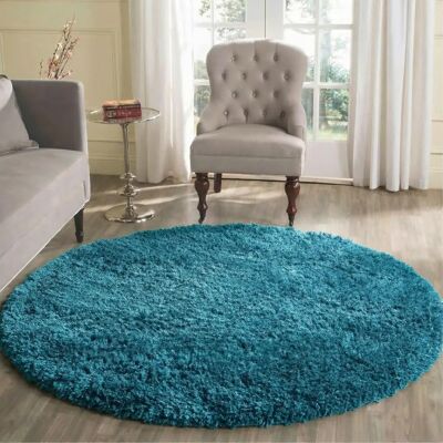 Serdim Rugs - Round 120x120cm - TEAL - 45mm pile - Rug Serdim Rugs - Round 120x120cm - TEAL - 45mm pile - Rug