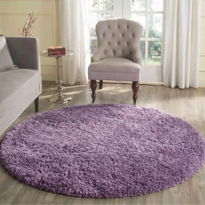 Serdim Rugs - Round 120x120cm - Lilac - 45mm Pile - Rug Serdim Rugs - Round 120x120cm - Lilac - 45mm Pile - Rug