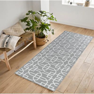 Serdim Rugs - Runner 67x220 cm - Grey-Cream - Door Mat Serdim Rugs - Runner 67x220 cm - Grey-Cream - Door Mat