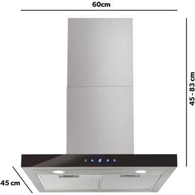 Electriq - Eiq60touchslim - 60cm - Slimline - Chimney Hood Electriq - Eiq60touchslim - 60cm - Slimline - Chimney Hood