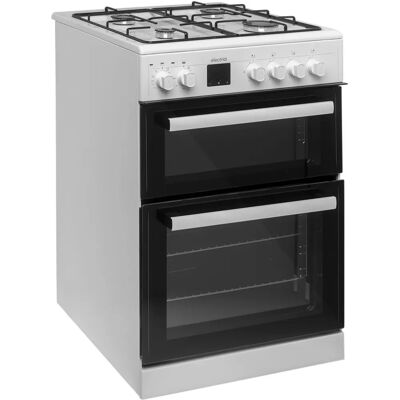electriQ - 60cm Dual Fuel Cooker - White - Cooker electriQ - 60cm Dual Fuel Cooker - White - Cooker
