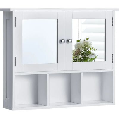 Vida Milano Bathroom Mirror Cabinet - Wall-mounted, White Vida Milano Bathroom Mirror Cabinet - Wall-mounted, White