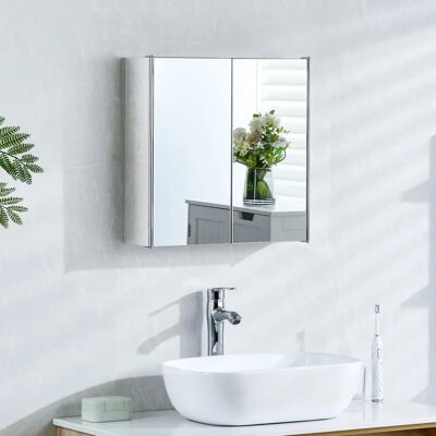 Vida Designs Tiano Badezimmer-Spiegelschrank - Wandmontage, Edelstahl, Moderner Aufbewahrungsschrank Vida Designs Tiano Badezimmer-Spiegelschrank - Wandmontage, Edelstahl, Moderner Aufbewahrungsschrank