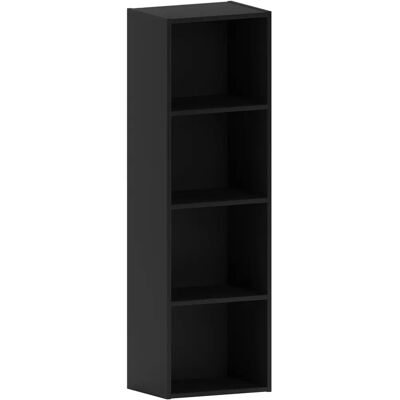 Home Discount Würfel Bücherregal - Bücherregal, schwarz, 4 Ablagen, Holz Home Discount Würfel Bücherregal - Bücherregal, schwarz, 4 Ablagen, Holz