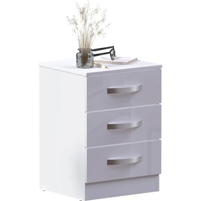 Amazon Basics Amazon Marke Movian - Table de nuit - Blanc - 3 tiroirs - Publicité Amazon Basics Amazon Marke Movian - Table de nuit - Blanc - 3 tiroirs - Publicité
