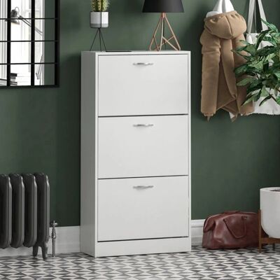 Home Discount - 3 Drawer Shoe Cabinet - Blanc - Shoe Cabinet - Publicité Home Discount - 3 Drawer Shoe Cabinet - Blanc - Shoe Cabinet - Publicité