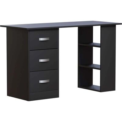 Mason - Computer Desk - Noir - 3 Tiroirs - Bureau - Publicité Mason - Computer Desk - Noir - 3 Tiroirs - Bureau - Publicité