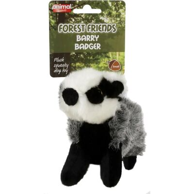 Animal Instincts Barry Badger Forest Friends Squeaky Plush Dog Toy - Small Animal Instincts Barry Badger Forest Friends Squeaky Plush Dog Toy - Small