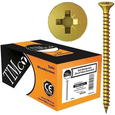 Timco 6.0X200mm Yellow Wood Screw Pozi Cs - Wood Screw Timco 6.0X200mm Yellow Wood Screw Pozi Cs - Wood Screw
