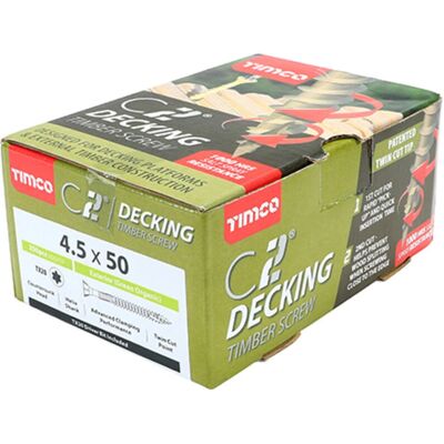 Viti da decking TIMCO C2 Deck-Fix Premium con testa a svaso verde - 4.5 x 50 Viti da decking TIMCO C2 Deck-Fix Premium con testa a svaso verde - 4.5 x 50
