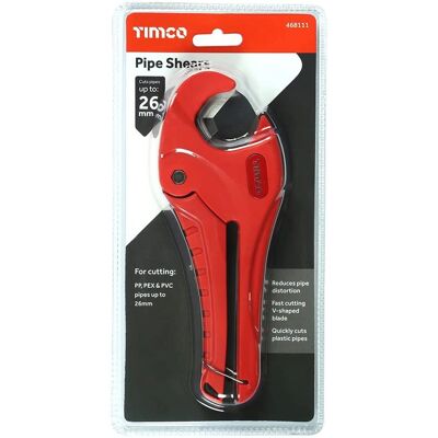TIMCO Narzędzia do cięcia rur - Wytrzymałe - Szybkie cięcie - Do rur z tworzyw sztucznych - 0-26mm TIMCO Narzędzia do cięcia rur - Wytrzymałe - Szybkie cięcie - Do rur z tworzyw sztucznych - 0-26mm