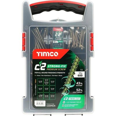 Timco C2 Strong-Fix Żółte śruby - Wielozadaniowe 600 Sztuk Timco C2 Strong-Fix Żółte śruby - Wielozadaniowe 600 Sztuk
