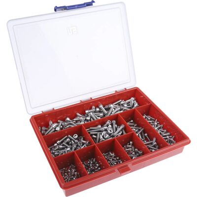RS PRO Edelstahl Sechskantschrauben-Set - M3 bis M6, 545 Stück RS PRO Edelstahl Sechskantschrauben-Set - M3 bis M6, 545 Stück