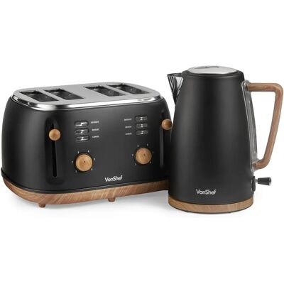 Vonshef - Kettle & Toaster Set - Black - Toasters Vonshef - Kettle & Toaster Set - Black - Toasters