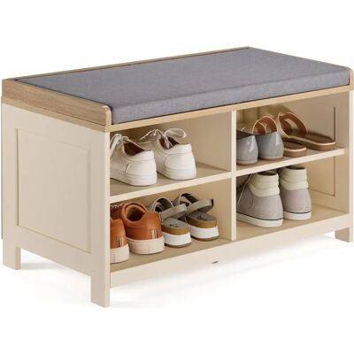 Vonhaus - ShoeBench - Cream - 4 Shelves - Storage bench Vonhaus - ShoeBench - Cream - 4 Shelves - Storage bench