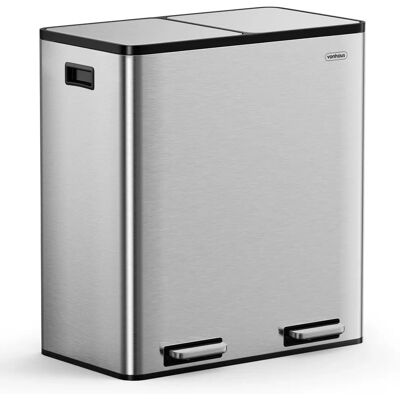 Vonhaus - 60L Recycling Kitchen Bin - 2 x 30L - Kitchen Bin Vonhaus - 60L Recycling Kitchen Bin - 2 x 30L - Kitchen Bin