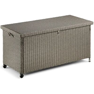 Vonhaus - Rattan Cushion Storage Box - Grey - 290L - Storage Box Vonhaus - Rattan Cushion Storage Box - Grey - 290L - Storage Box